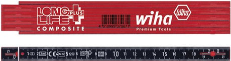 Przymiar składany Wiha longlife® plus kompozytowy 2 m, metryczny, 10 części - 37067