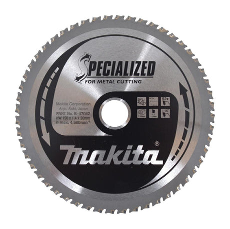 Akcesoria Makita brzeszczot tarczowy | cienka blacha stalowa | 150x20x1,4 52t 0gr - b-47042