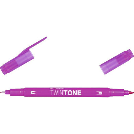 Tombow • Twintone pędzelek z podwójną końcówką w kolorze fuksji, różowy