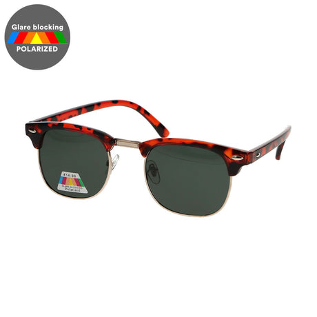 Spolaryzowane okulary przeciwsłoneczne Spectrum Club Square Havana, złoto-zielone, unisex