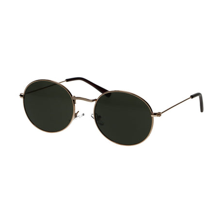 Okulary przeciwsłoneczne Spectrum, płaskie, owalne, złote, metalowe, zielone, unisex