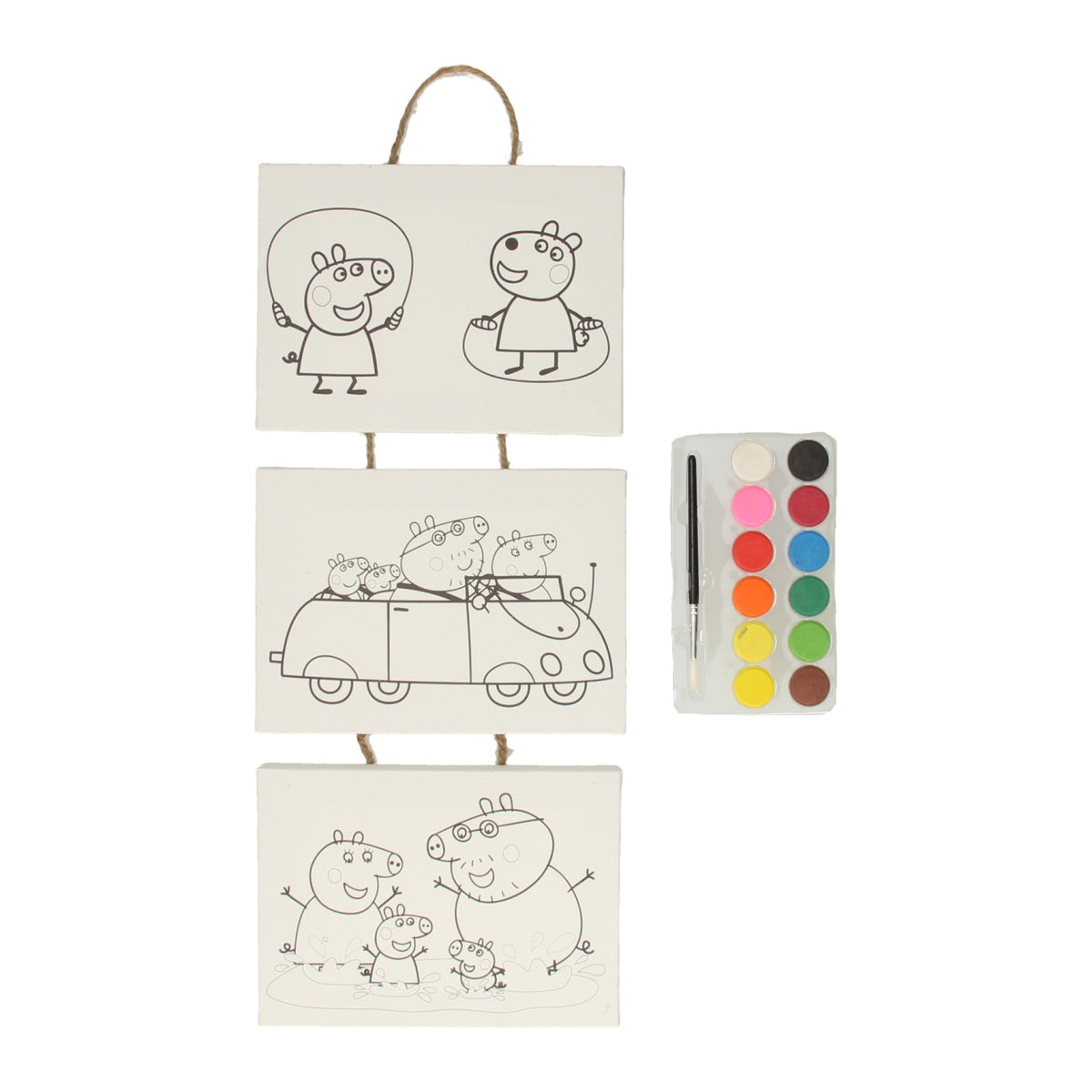 Peppa Pig 3 Mini Canvas (z pędzlem i farbą)