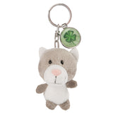 Nici Pluchen Keykain Kat z Klaverblad, 7 cm