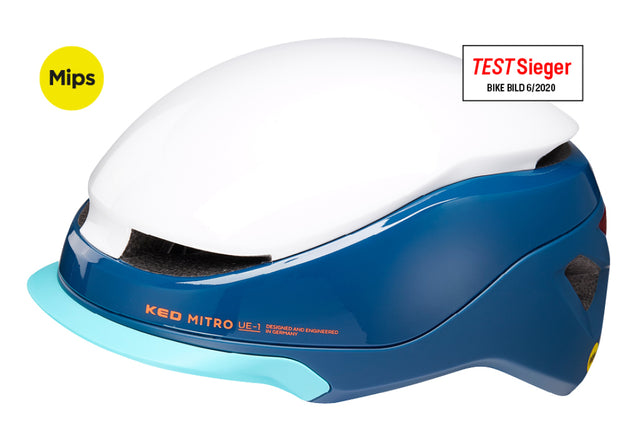 Ked Fietshelm Mitro UE-1 M (52-58 cm) Niebieska biała