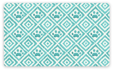 Tarhong Placeat Paw Ikat Turquoise Blue