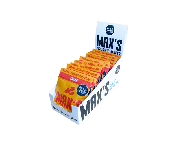 Max Organic Mints Ginger Mints Wyświetla 12 sztuk (17gr)