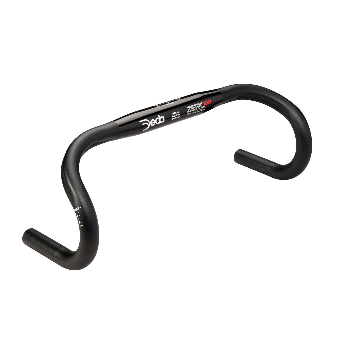 Deda Kierowanie Bend Zero100 płytkie 42 cm czarne aluminium