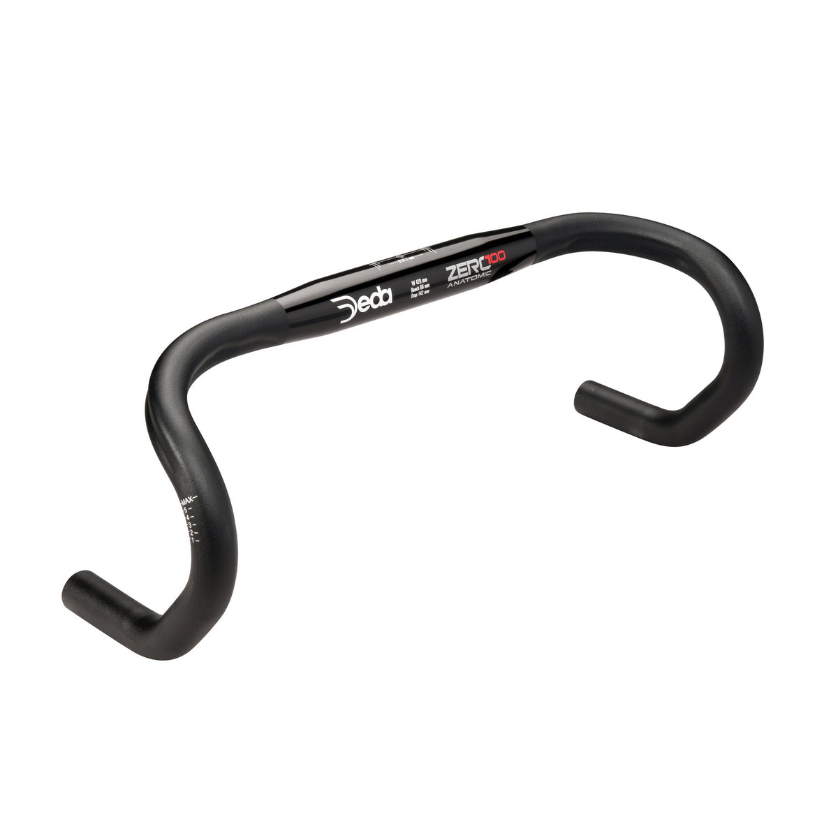 Deda sterowanie zero100 anatomiczne 44 cm czarne aluminium