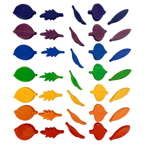 Papoose Toys Papoose Toys Mini Rainbow Leaf kształt 35pc