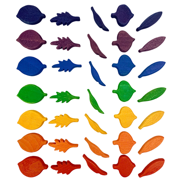 Papoose Toys Papoose Toys Mini Rainbow Leaf kształt 35pc