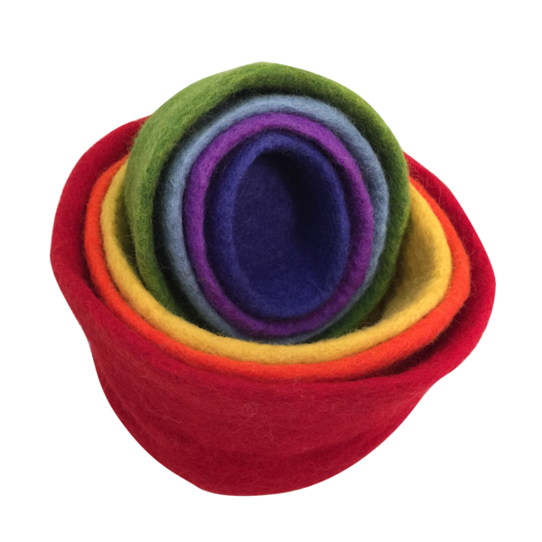Papoose Toys Papoose Toys Rainbow Nested Bowls 7 PC