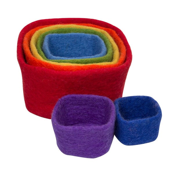 Papoose Toys Papoose Toys Secing Kubes Rainbow 7pc